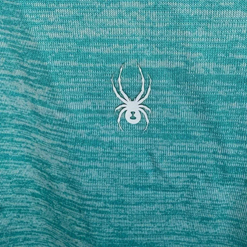 Spyder‎ Swim Mens Rash Guard Shirt Teal Heather UPF 30+ Short Sleeve Large